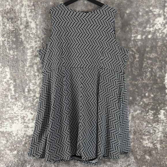 Lane Bryant Plus Sz 28 Stretch Polka Dot Faux Wrap Midi Dress Black White Lined - Picture 3 of 9